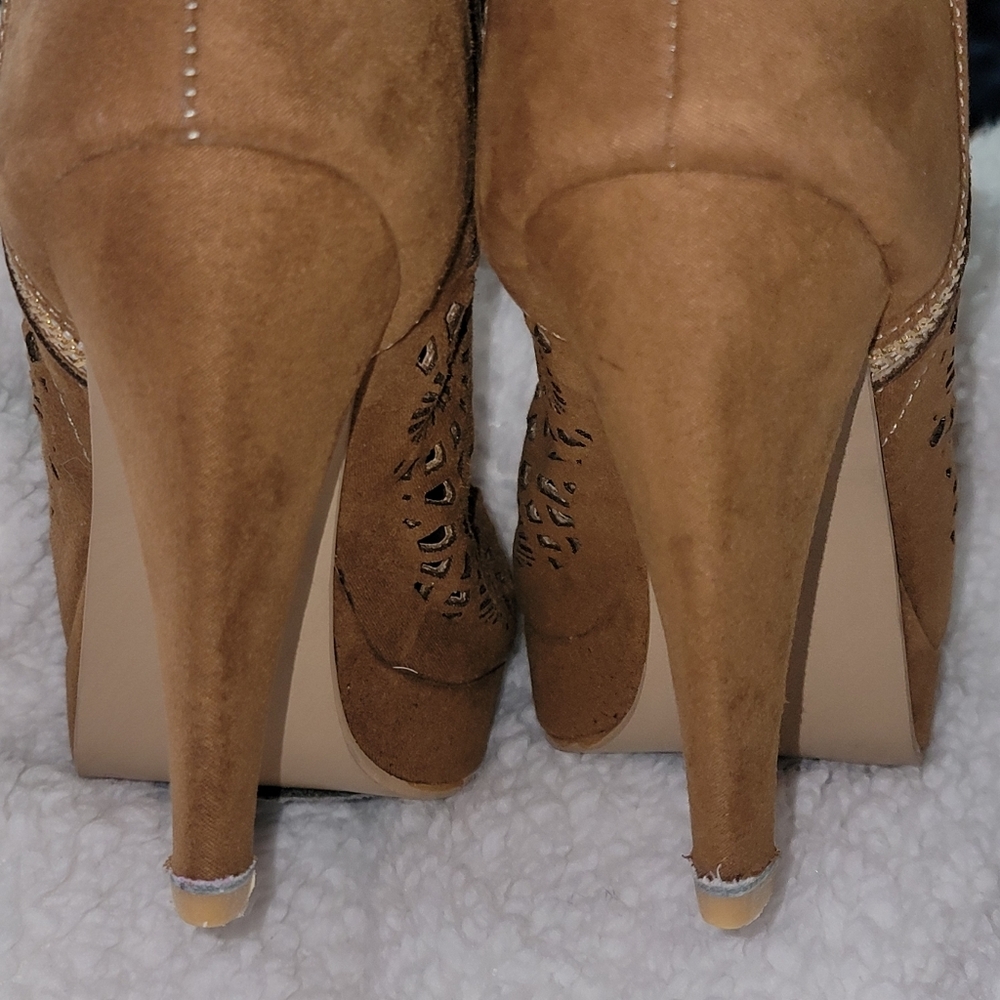 Suede Platforms Ankle Boots 4" heel - Picture 7 of 12